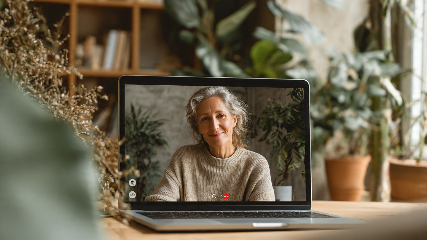 Sesión de terapia online con psicólogo especialista - vista pantalla